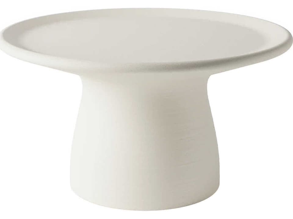 Totino Round End Table in White Recycled Polyethylene by Stefano Giovannoni