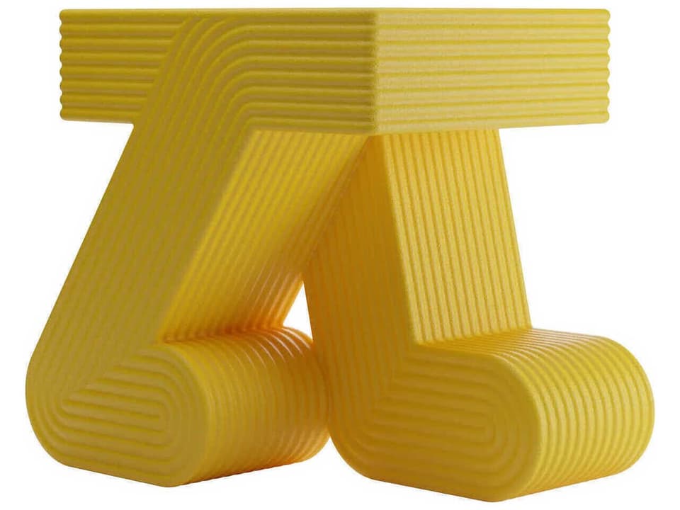 Walking End Table by Maum Studio in Yellow Recyclable Polyethylene