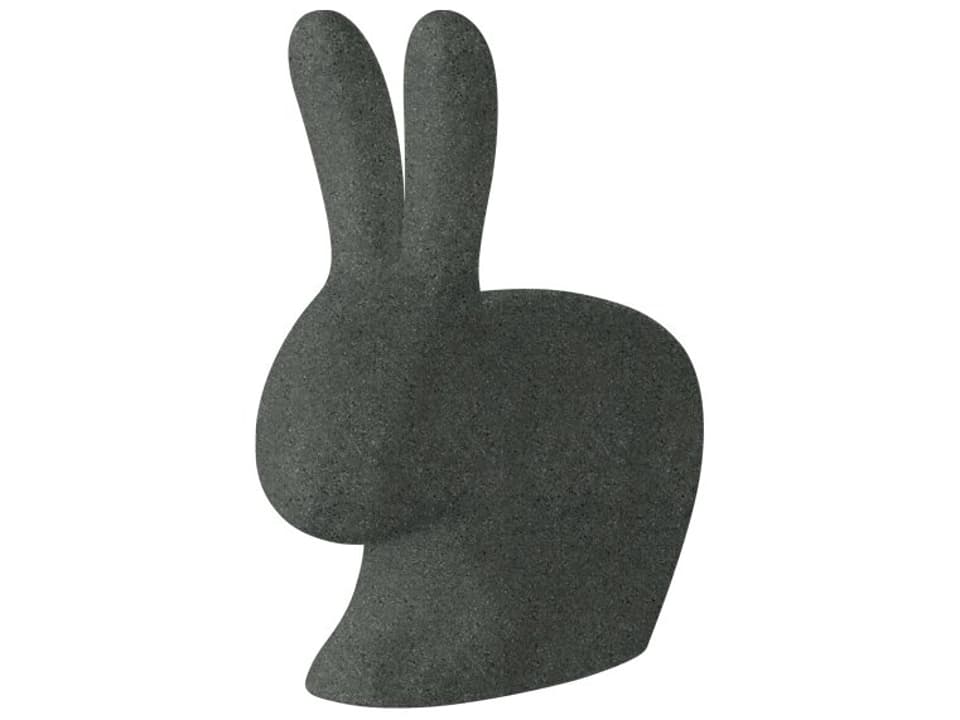 Qeeboo Rabbit Recycled Plastic Lounge Chair in Grey Mix
