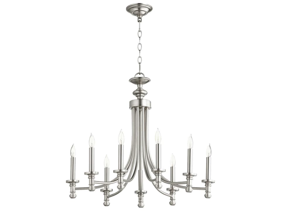 Rossington 9-Light Candelabra Chandelier in Satin Nickel
