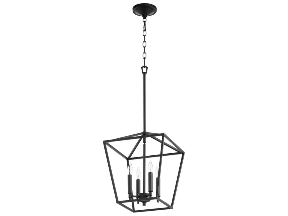 Gabriel 4-Light Candelabra Chandelier in Noir Black