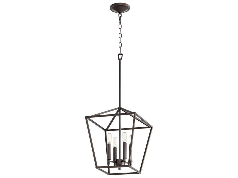 4-Light Gabriel Chandelier in Oiled Bronze