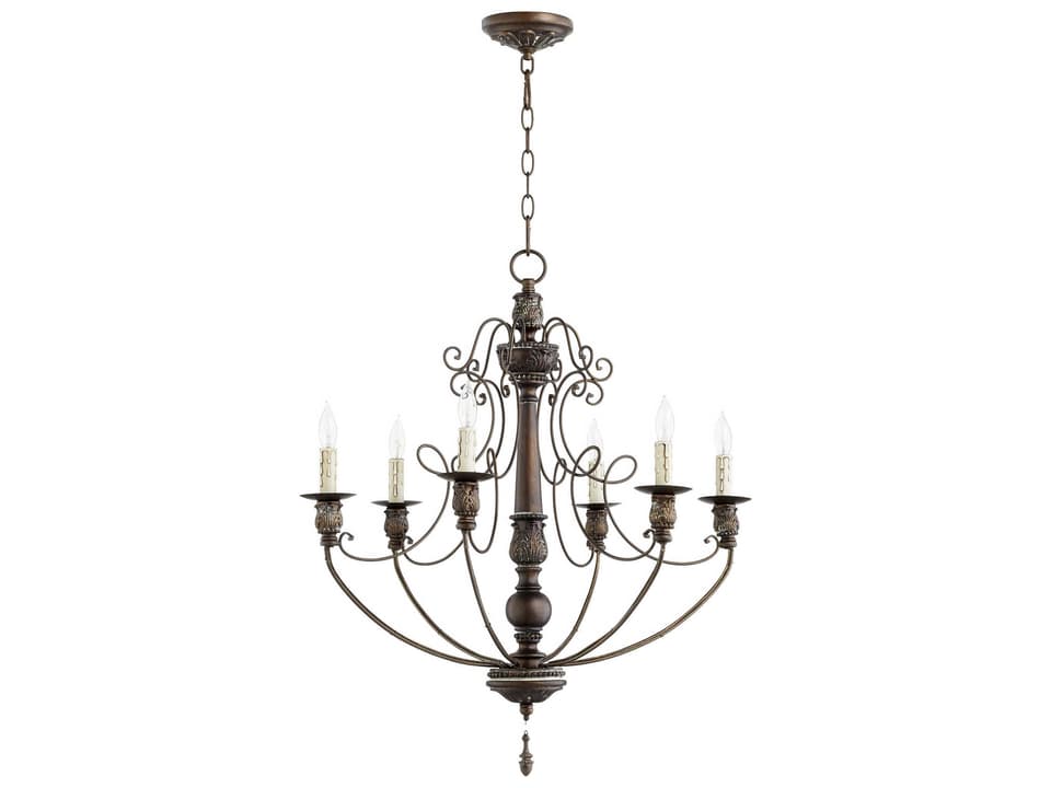 Salento 6-Light Candelabra Chandelier in Vintage Copper