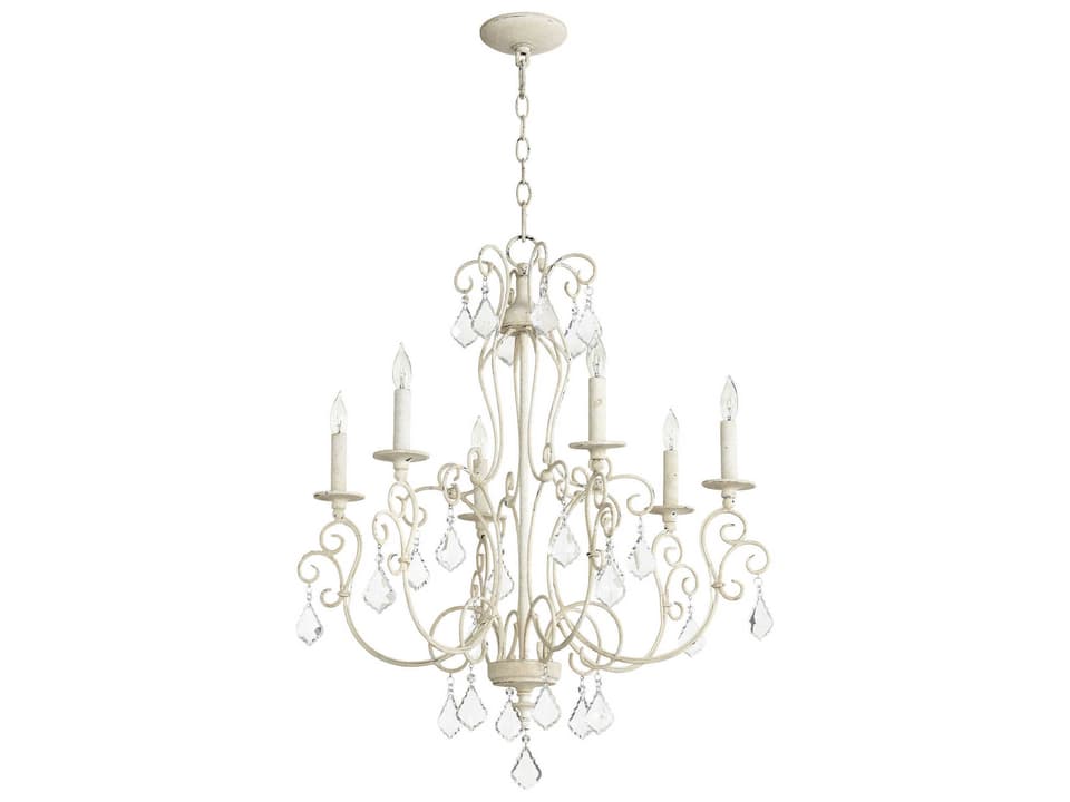 6-Light Ariel Chandelier in Persian White