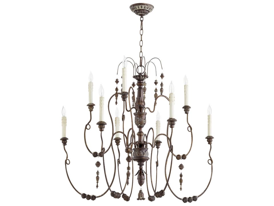 9-Light Salento Tiered Chandelier in Vintage Copper