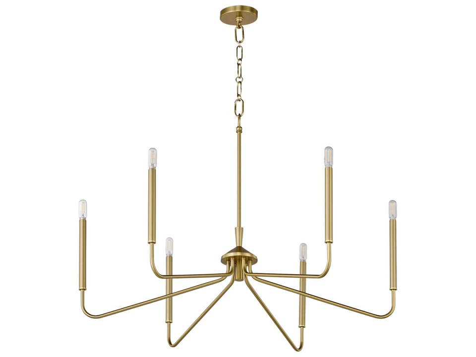 Providence 6-Light Candelabra Chandelier in Aged Brass
