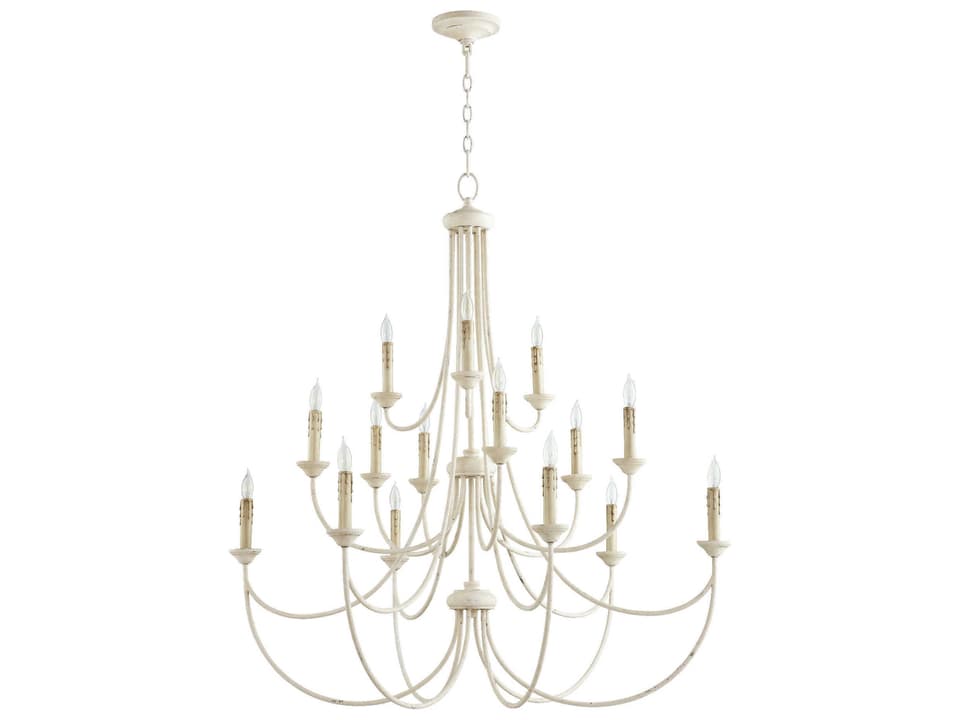 15-Light Brooks Tiered Chandelier in Persian White