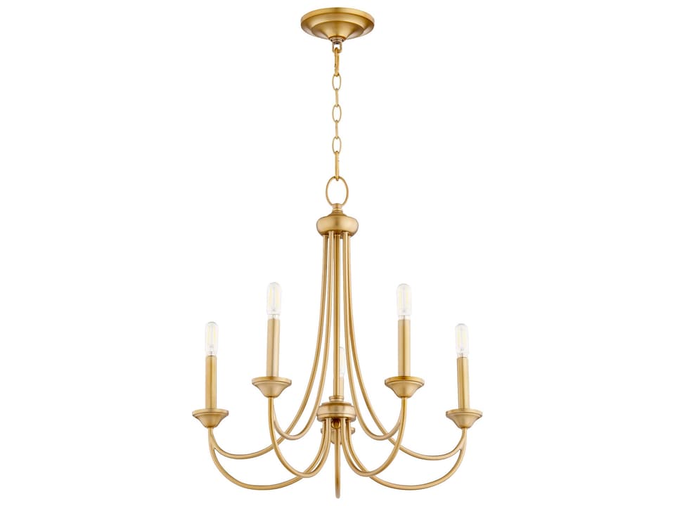 Brooks 5-Light Candelabra Chandelier in Aged Brass