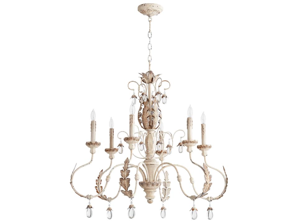 Venice 6-Light Transitional Chandelier in Persian White