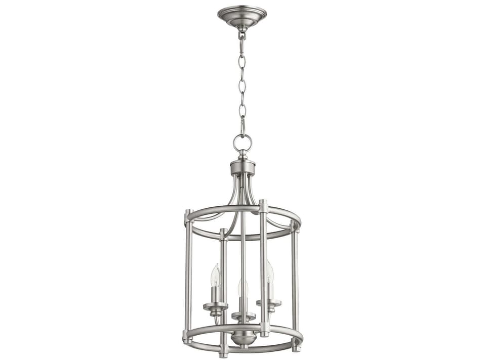 Rossington 3-Light Candelabra Cylinder Chandelier in Satin Nickel