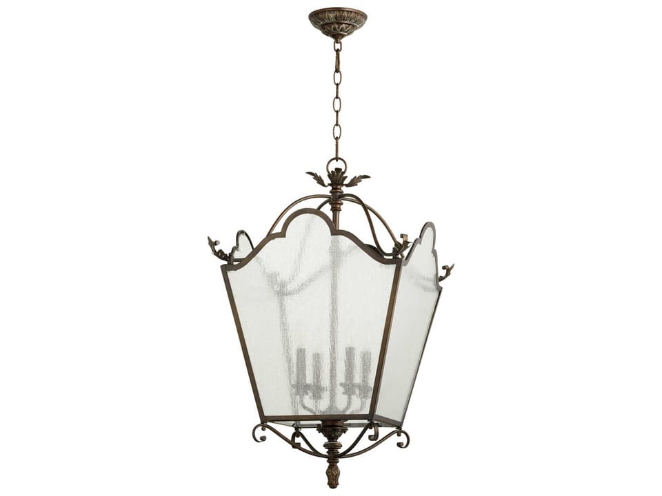 Salento 4-Light Pendant Light with Clear Seeded Glass in Vintage Copper