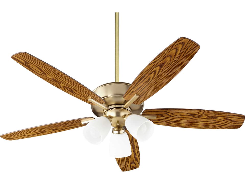 Breeze 52-Inch 5-Blade 3-Light Indoor Ceiling Fan in Aged Brass