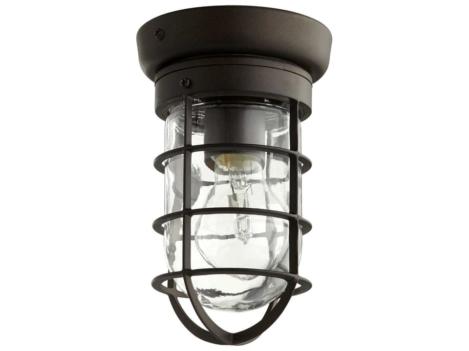 Bowery 1-Light Oiled Bronze Outdoor Flush Mount Ceiling Light