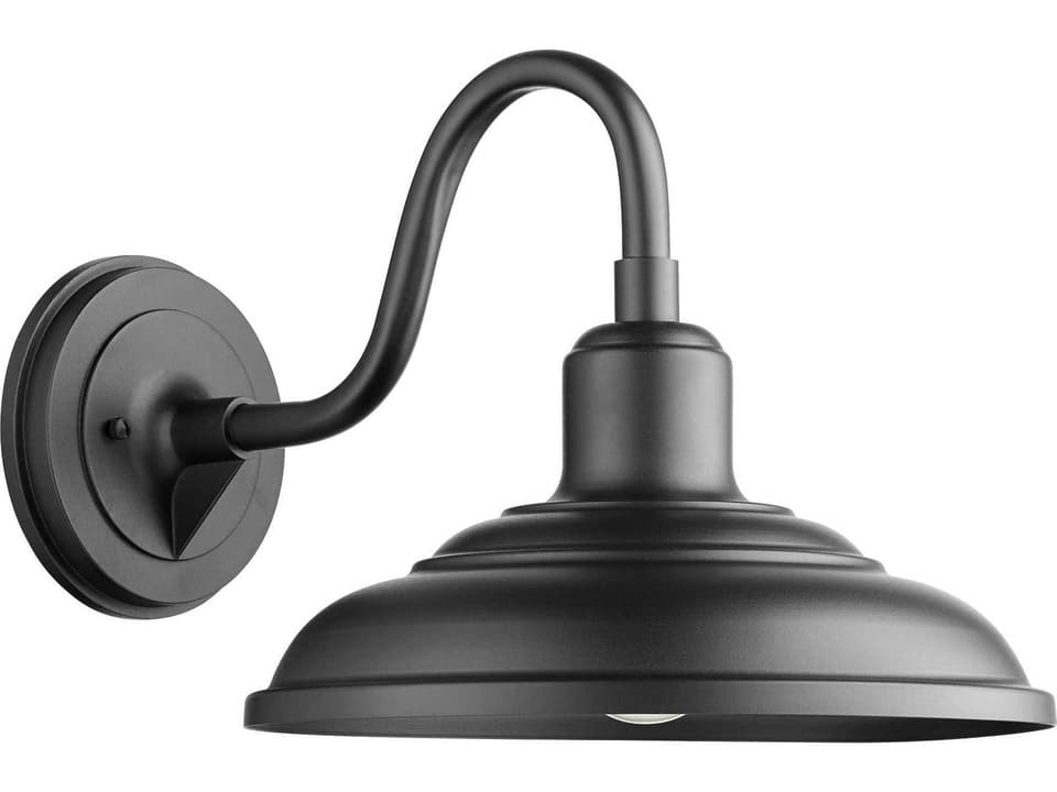Extended Hood Lanterns 1-Light Outdoor Wall Lantern in Noir