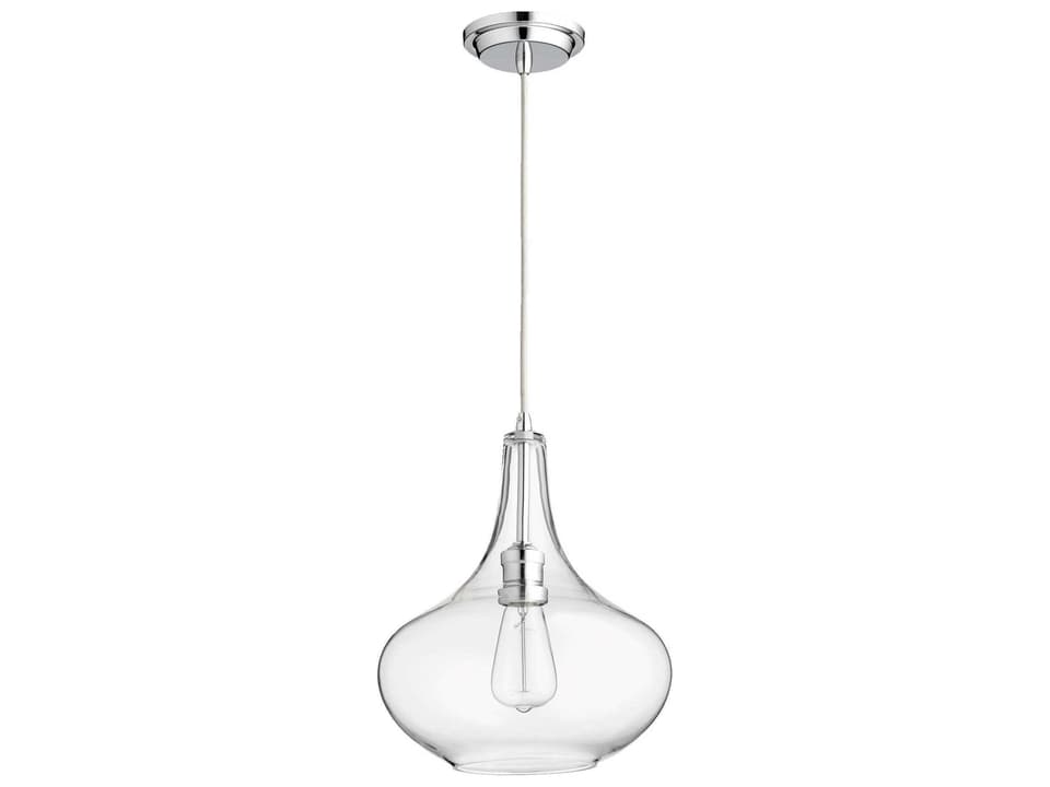 Signature 1-Light Transitional Mini Pendant in Chrome with Clear Glass