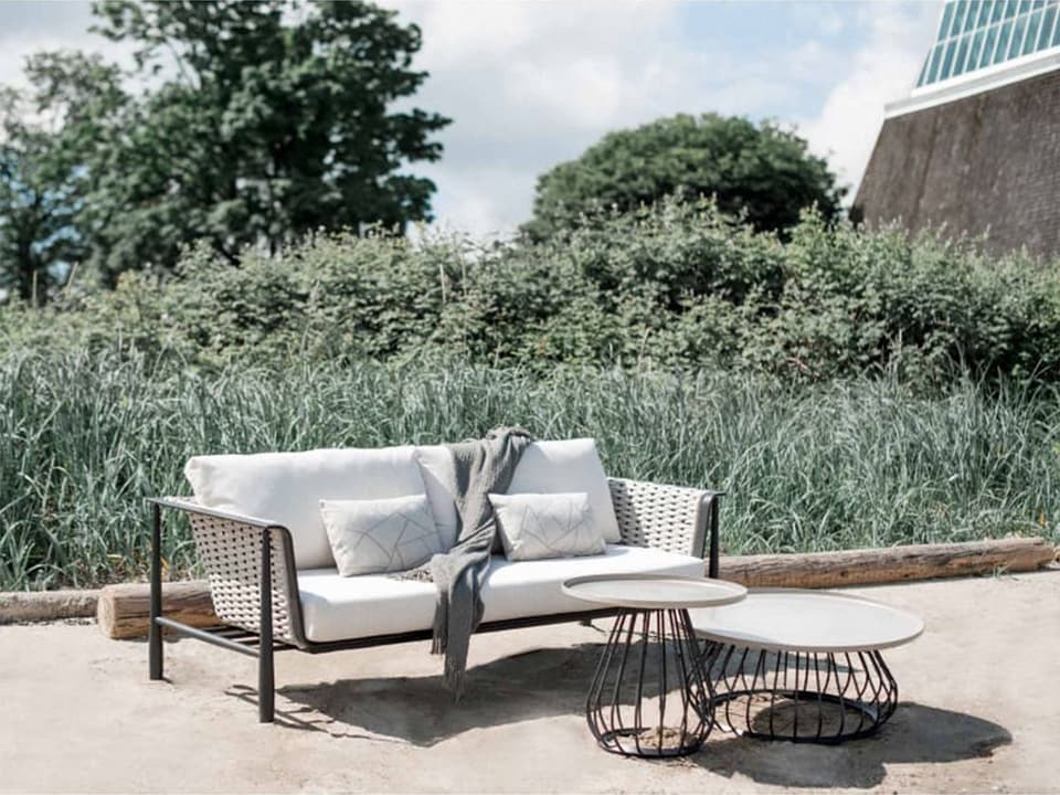 Ratana Diva Silver Graphite Aluminum Cushion Loveseat | FN61652BGE