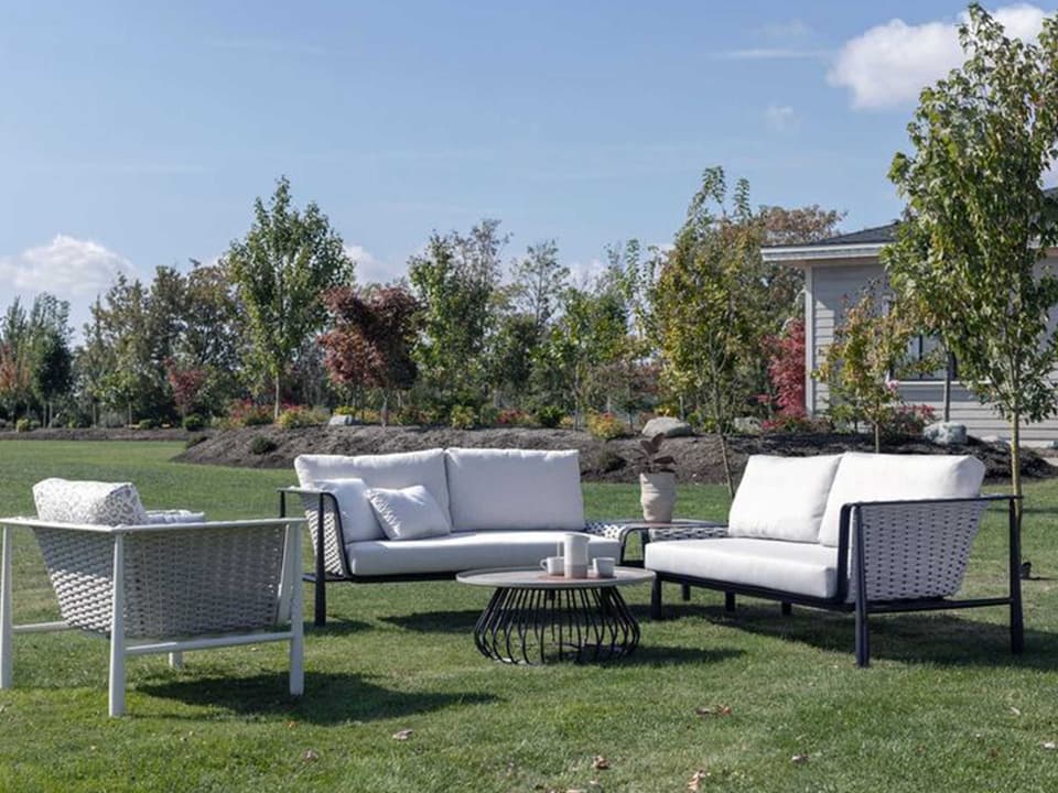 Ratana Diva Silver Graphite Aluminum Cushion Loveseat | FN61652BGE