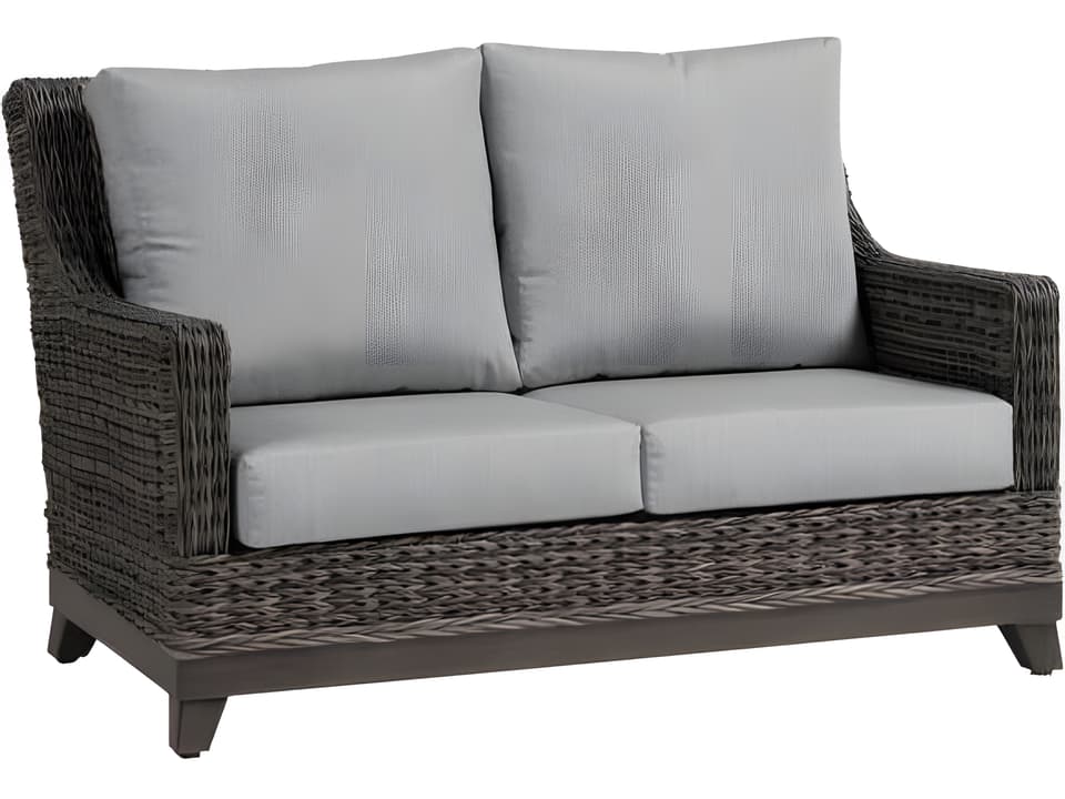 Boston Outdoor Aluminum Loveseat in Hand-Braided Resin Wicker