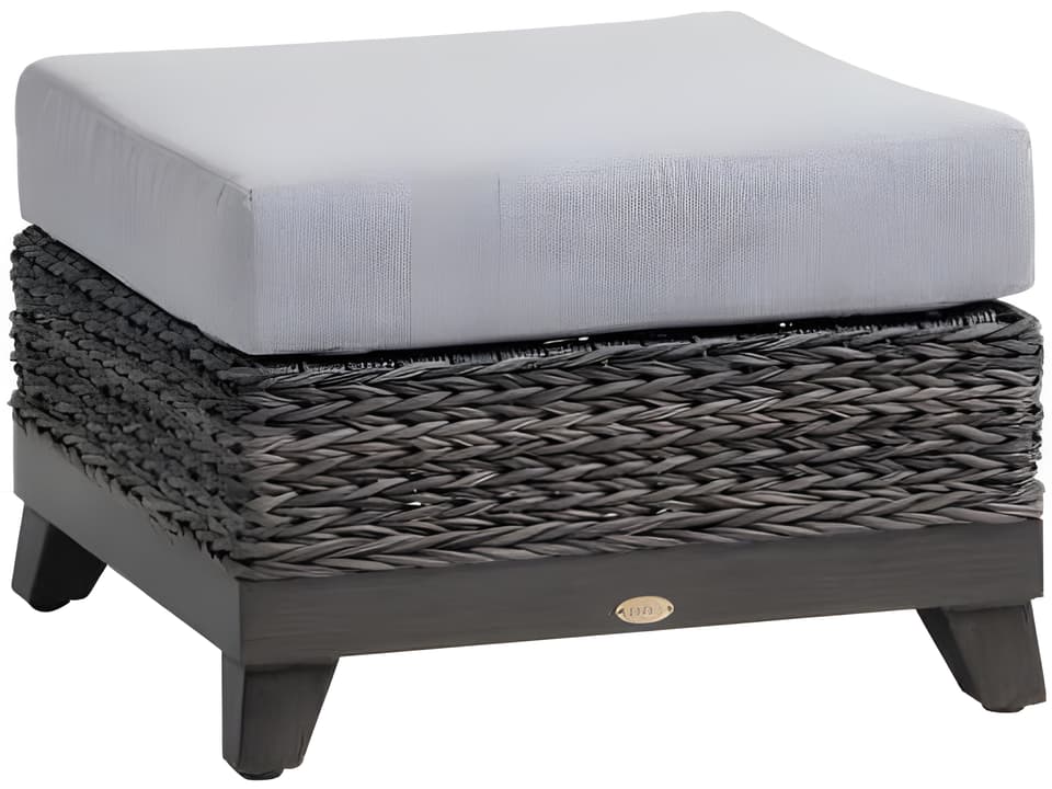 Boston Silver Ash Grey Aluminum Cushion Ottoman