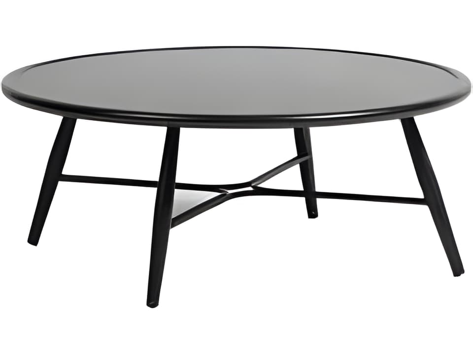 Bolano 39.5-Inch Round Aluminum Coffee Table in Ash Grey