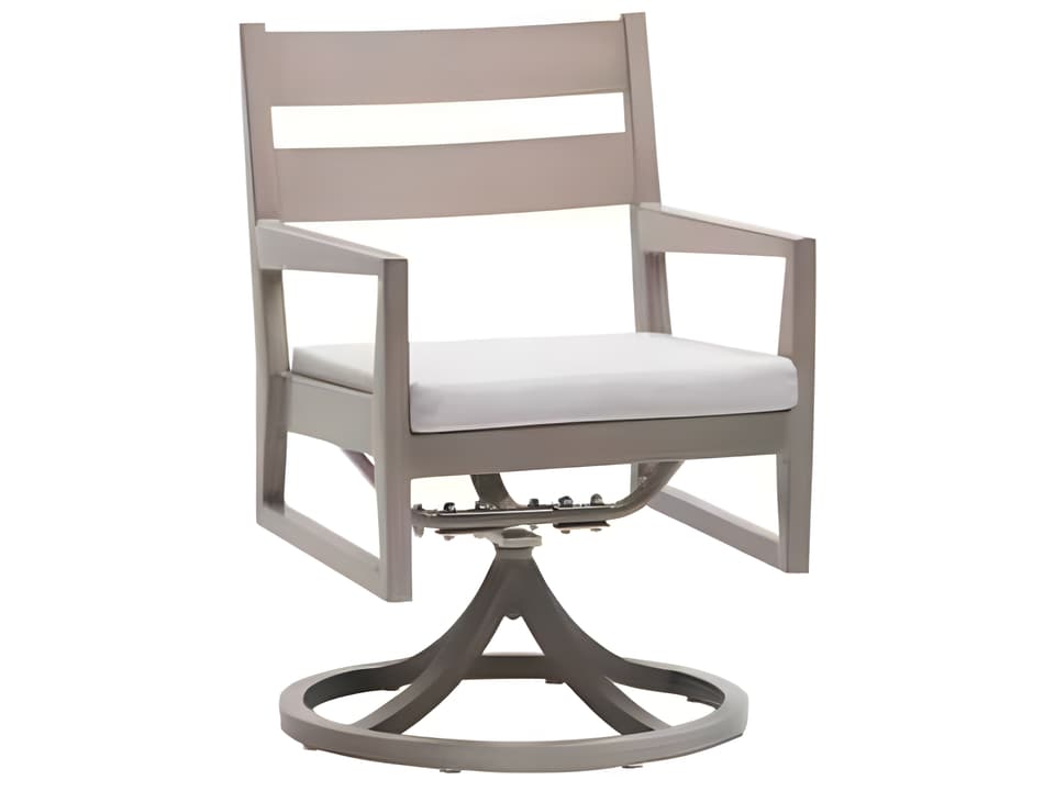 Lucia Silver Pearl Aluminum Cushion Dining Chair