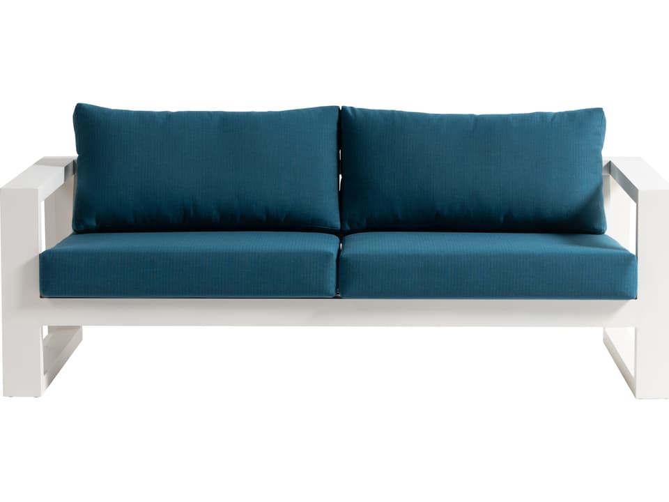 Elements Silver Aluminum Cushion Sofa in Talc White