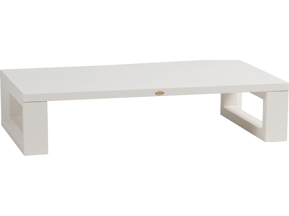 Elements Rectangular Coffee Table with Talc White Aluminum Frame