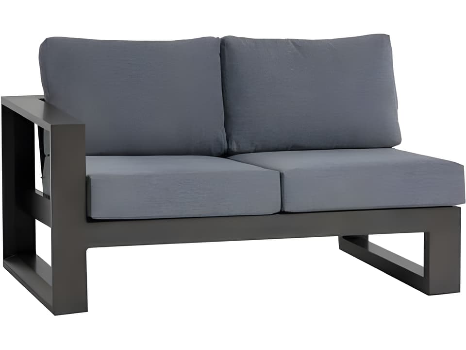 Elements Ash Grey Aluminum Left Arm Loveseat