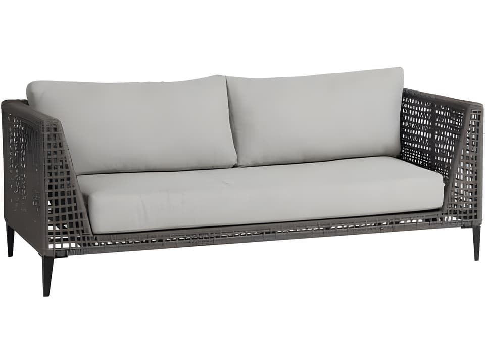 Genval Silver Black Aluminum Cushion Sofa