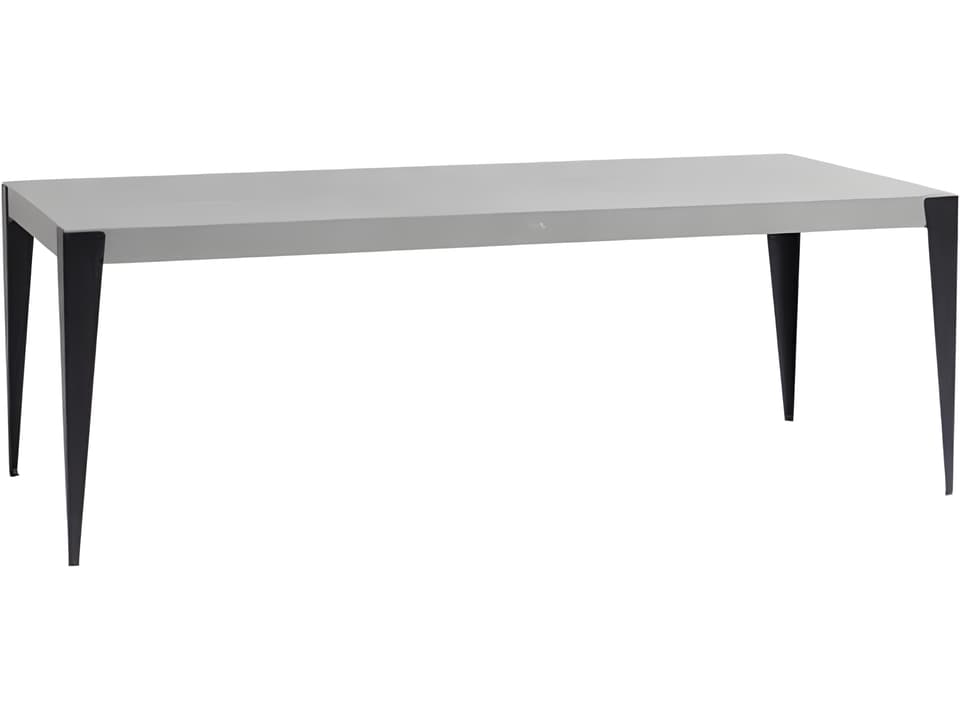 Genval Rectangular Coffee Table with Cement Top and Black Aluminum Frame