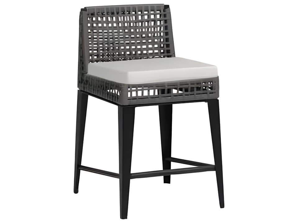 Genval Counter Stool in Silver Black Aluminum