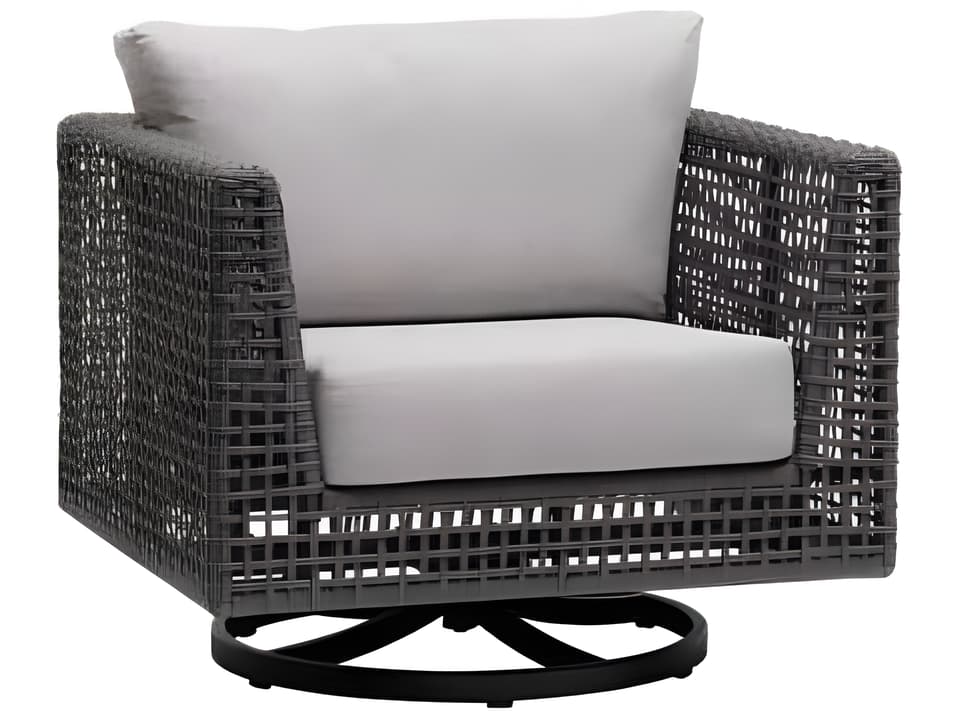 Genval Silver Black Aluminum Cushion Lounge Chair