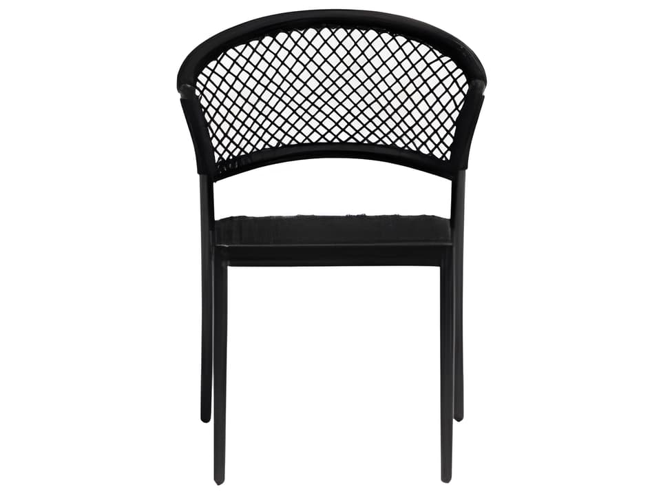 Ria Silver Black Aluminum Strap Dining Chair