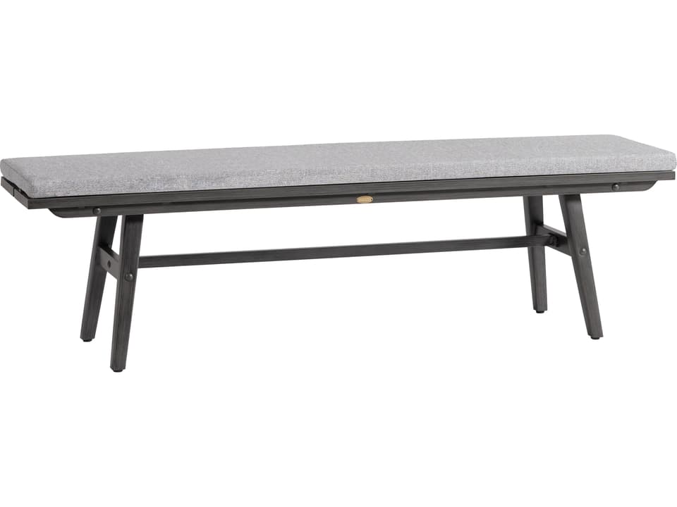 Canbria Aluminum Outdoor Bench in Weathered Wood Grain Finish