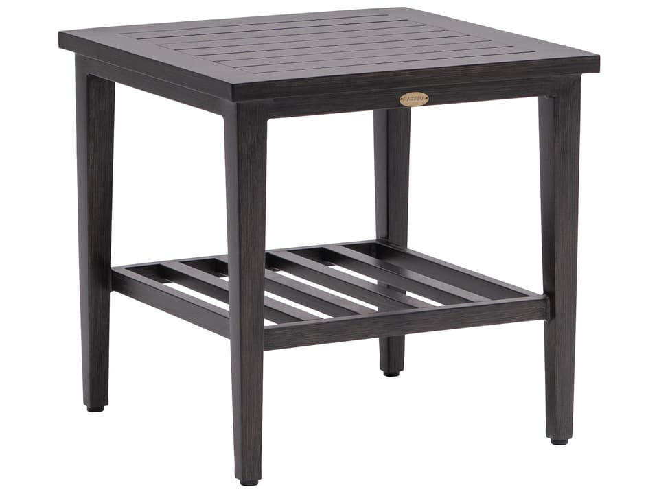 Cabo San Lucas Aluminum Square End Table in Rusty Umber