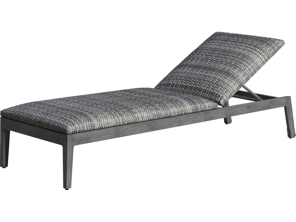 Biltmore Aluminum Wicker Chaise Lounge with Adjustable Back and Wheels in Pewter