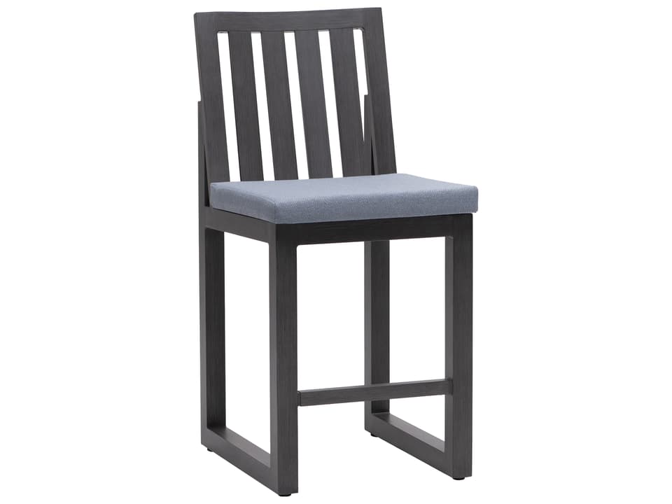 Milano Aluminum Cushion Bar and Counter Stool in Opal Grey