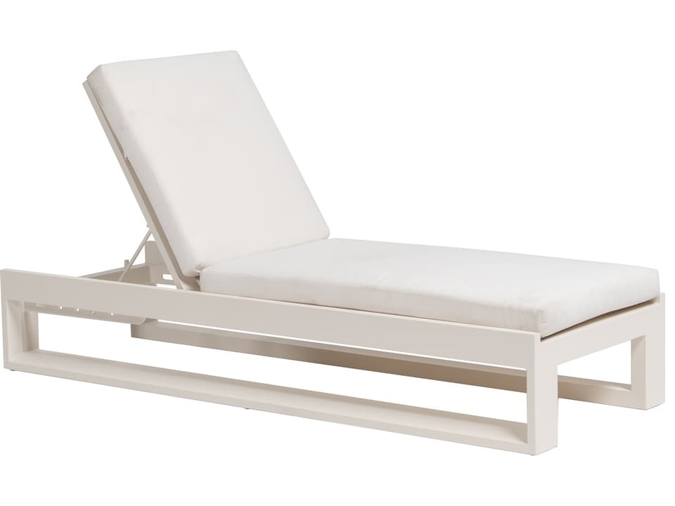 Avenue Adjustable Aluminum Chaise Lounge in White
