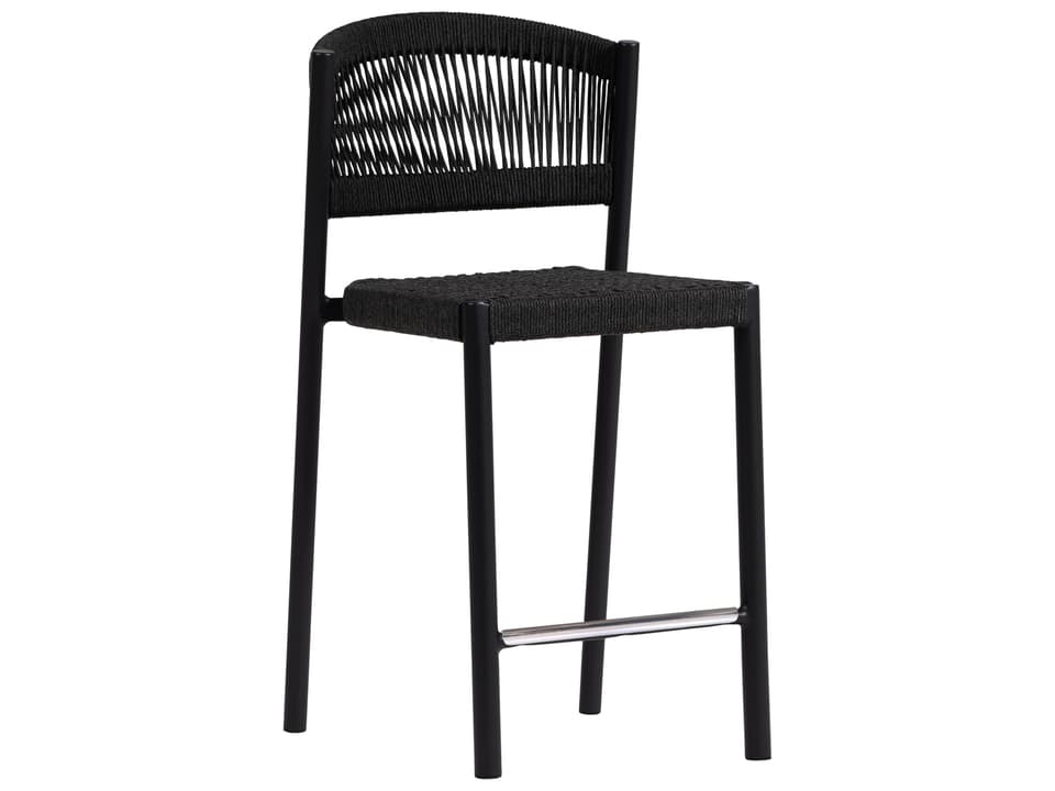 Naples Aluminum Rope Counter Stool in Diva Night and Charcoal