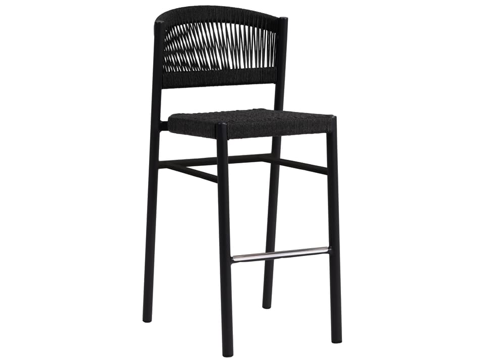 Naples Aluminum Rope Bar Stool in Diva Night and Charcoal Durarope