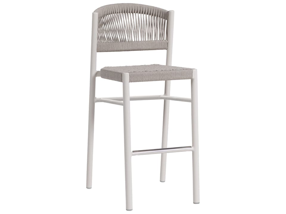Naples Armless Bar Stool in Oat Milk and White