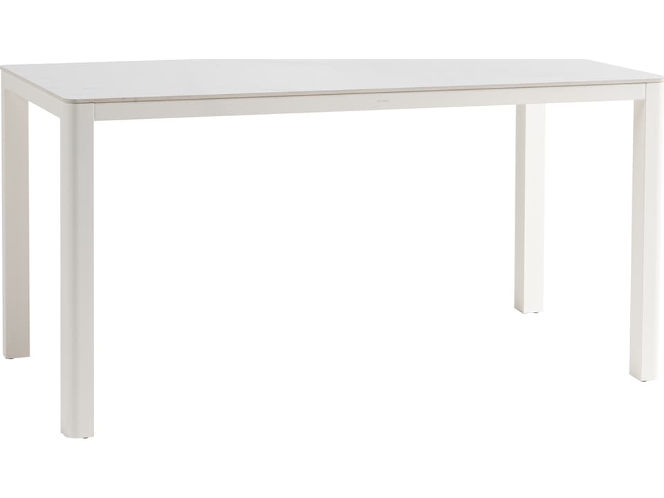 Hampshire 71-Inch Rectangular Counter Table with Umbrella Hole in White