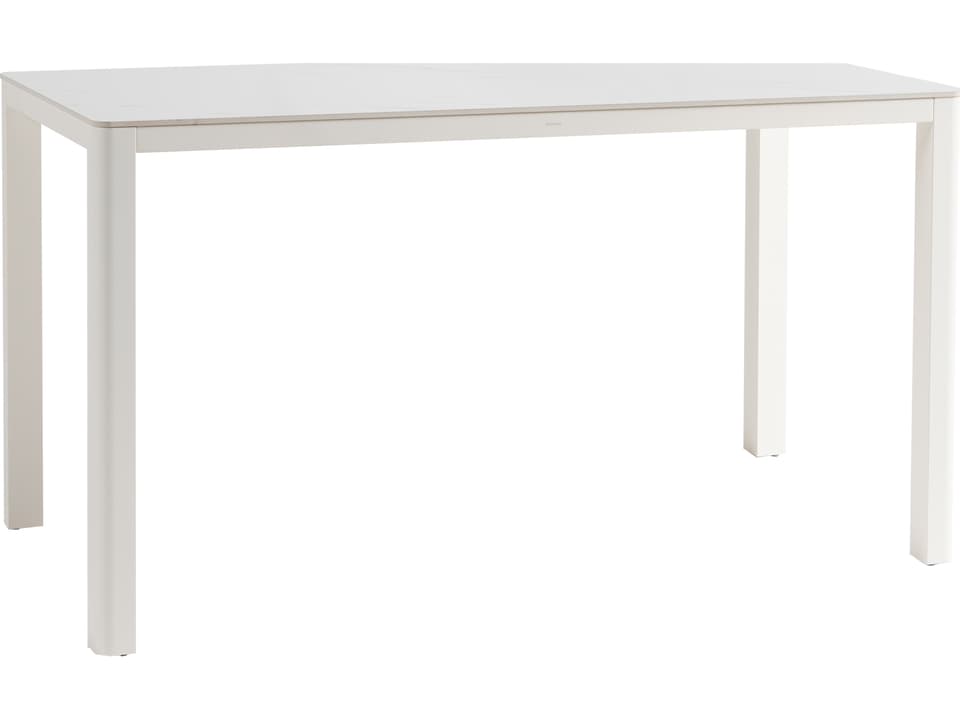 Hampshire Rectangular Bar Table with Umbrella Hole in Glacier White
