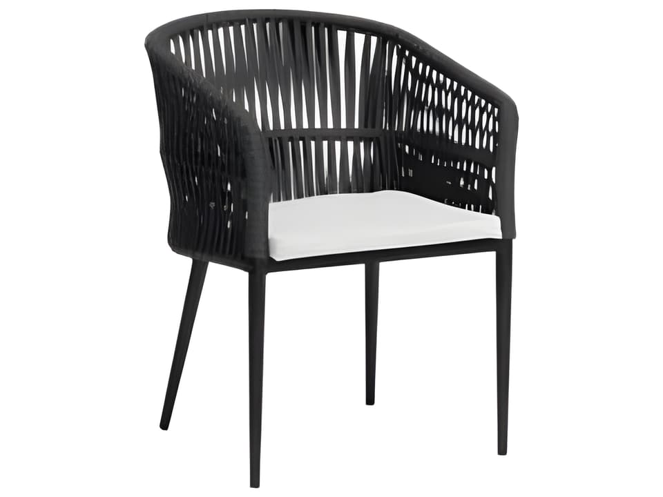 Gemelli Dining Arm Chair with Diva Night Aluminum Frame and Durastrap