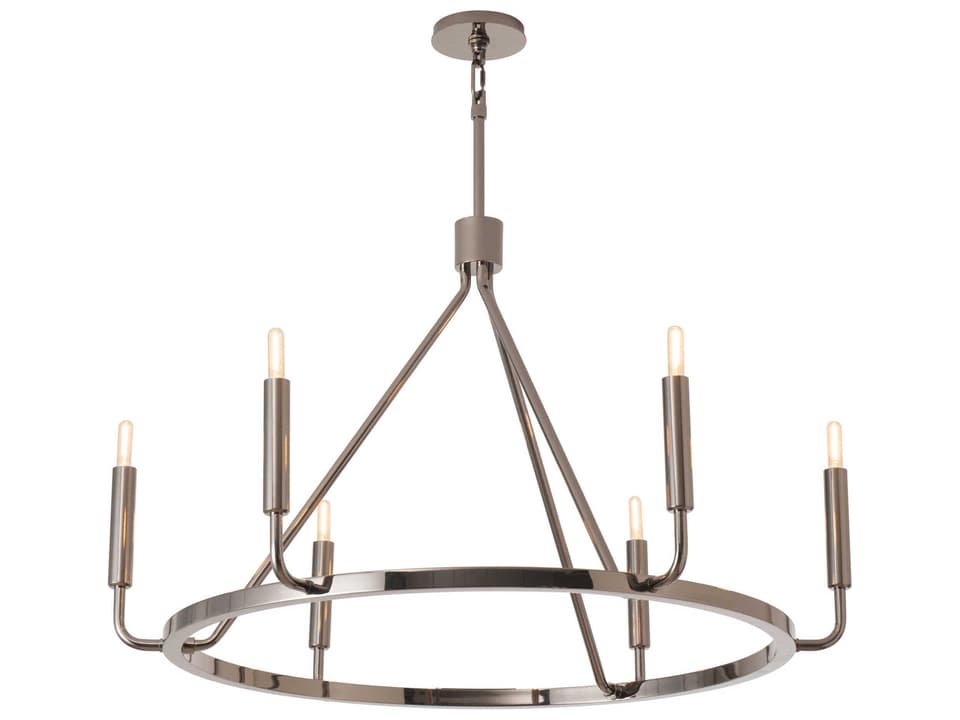 Mavisten Edition Carbonia 6-Light Chandelier in Black Chrome
