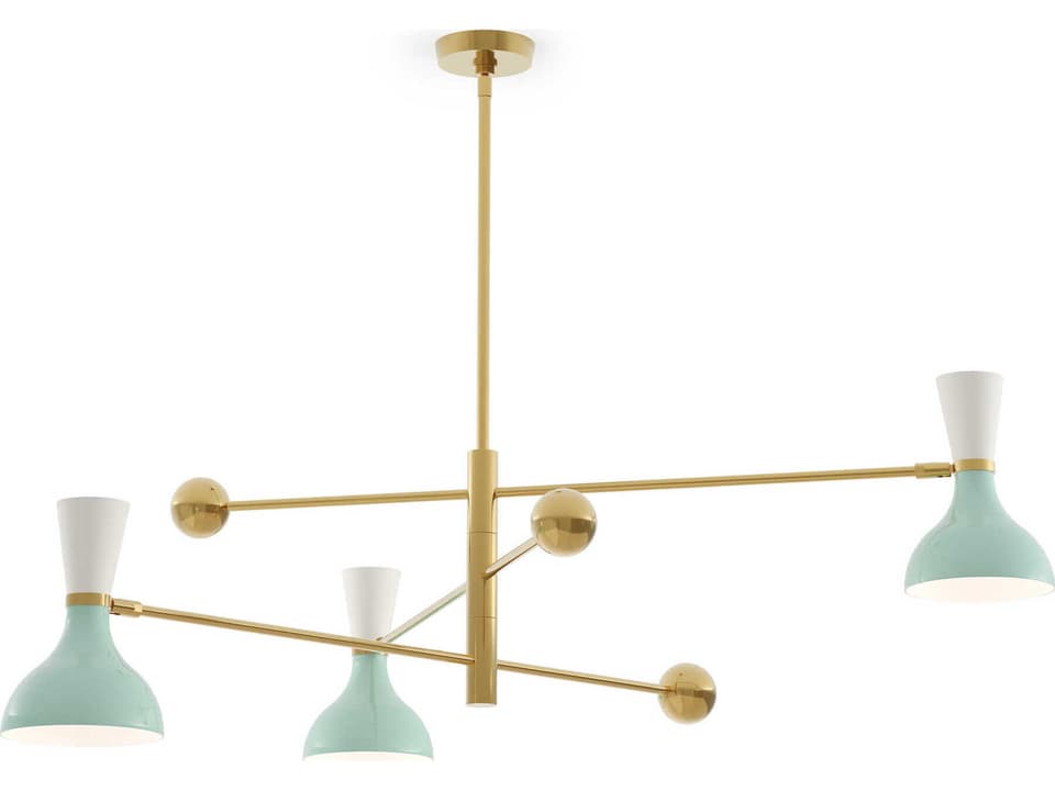 Clare 3-Light Chandelier with Mint and Lily Painted Shades