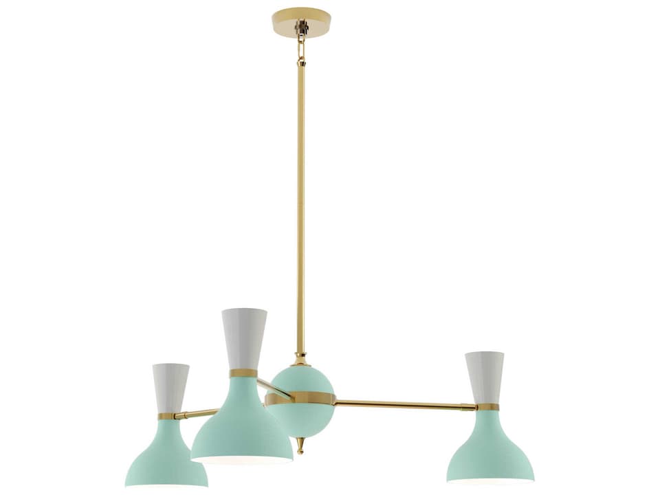 3-Light Clare Chandelier with Painted Metal Shades