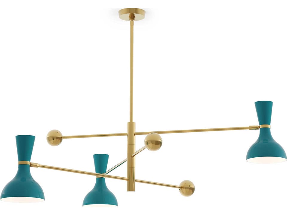 Clare 3-Light Chandelier in Peacock Green