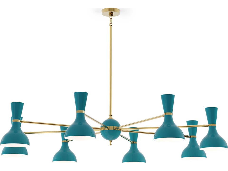 Clare 8-Light Mid-Century Modern Chandelier in Modern Brass