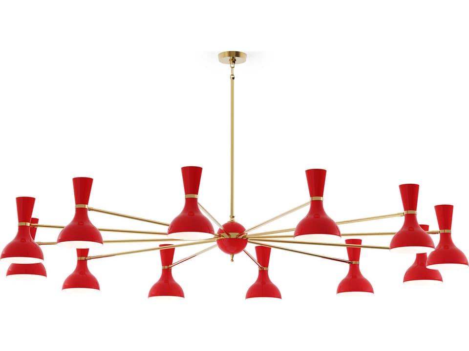 Clare 12-Light Chandelier with Mid-Century Modern Cone Shades
